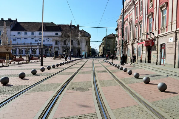 Timisoara libertad tranvía camino — Foto de Stock