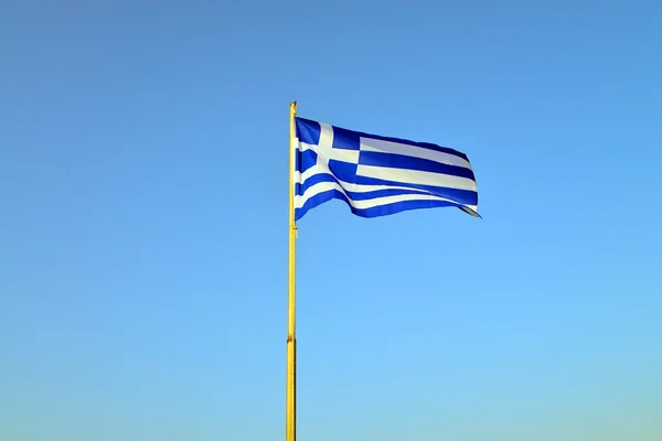 Greece pole flag — Stock Photo, Image