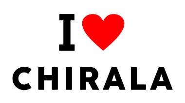 Chirala şehrini seviyorum, kalp yolculuğu turizmi sembolü gibi.