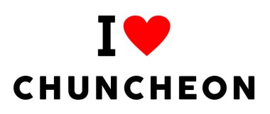 Chuncheon şehrini seviyorum. Kalp yolculuğu turizmi sembolü gibi.