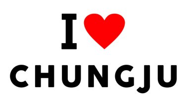Chungju şehrini seviyorum, kalp yolculuğu turizmi sembolü gibi.