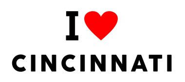 Cincinnati şehrini seviyorum kalp yolculuğu turizmi sembolü gibi.