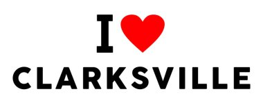 Clarksville şehrini seviyorum. Kalp yolculuğu turizmi sembolü gibi.