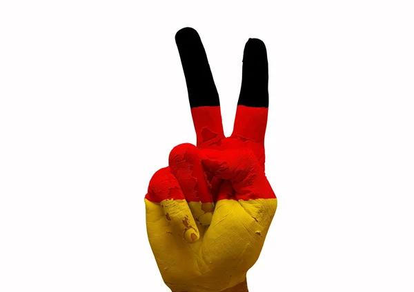 Hand, die das V-Zeichen macht — Stockfoto