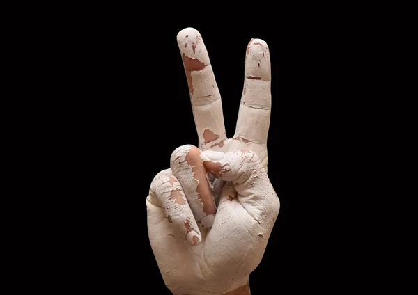 Hand, die das V-Zeichen macht — Stockfoto