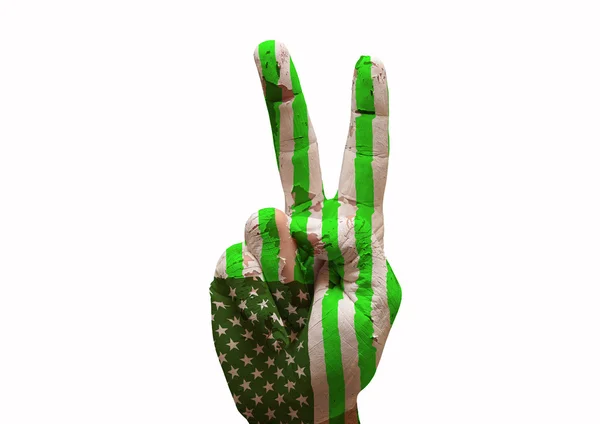 Hand making the V sign — Stock Photo, Image