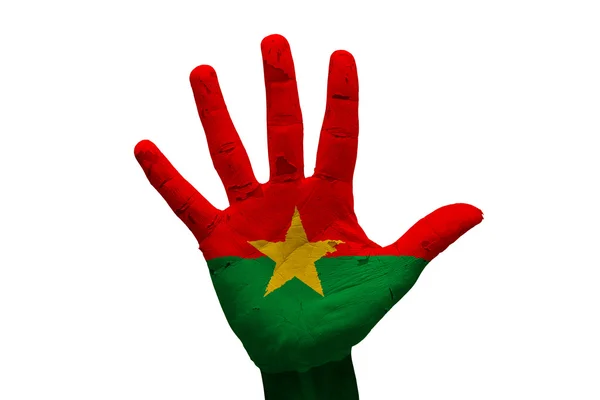 Palm flagga BurkinaFaso — Stockfoto