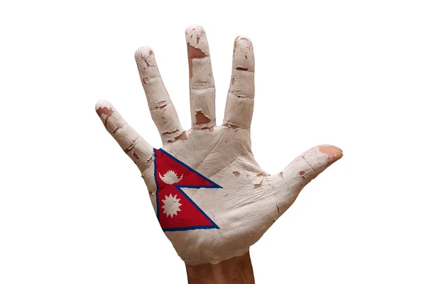 Bandera de palma nepal — Foto de Stock