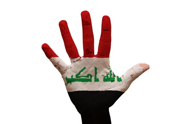 Dłoń flaga Iraku — Zdjęcie stockowe