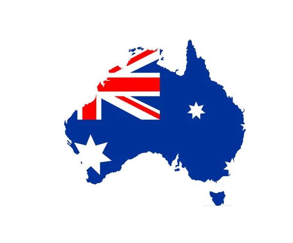 Kaart met de vlag van Australië — Stockfoto