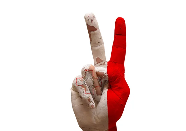 Hand making the V sign — Stock Photo, Image