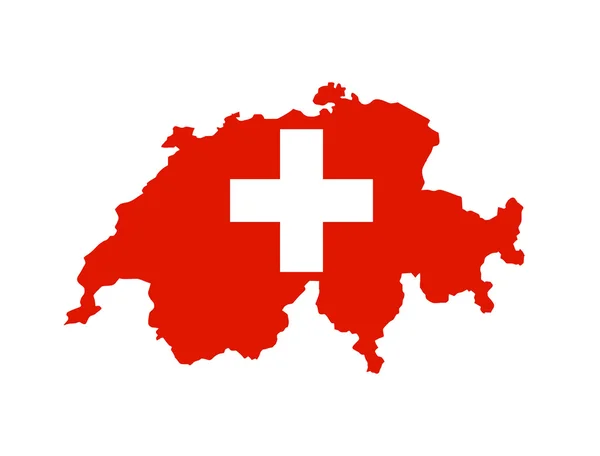 Schweiz flagga karta — Stockfoto