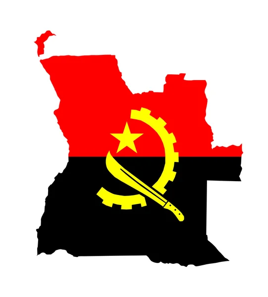 Angola flag map — Stock Photo, Image