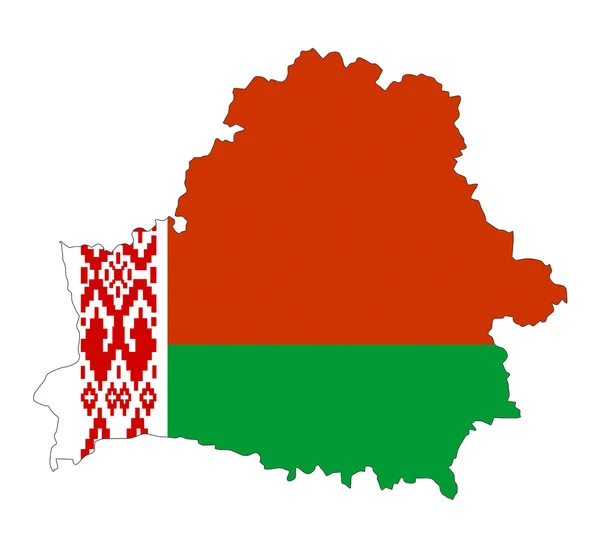 Belarus mapa da bandeira — Fotografia de Stock