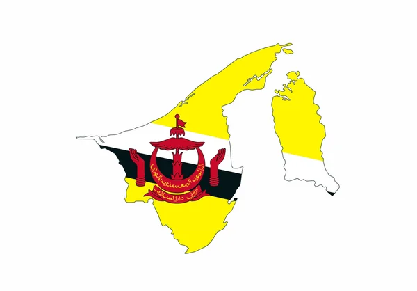 Brunei carte du drapeau — Photo