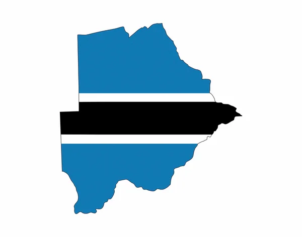 博茨瓦纳国旗地图 — 图库照片