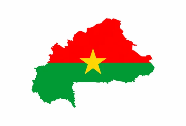 Mapa da Bandeira do Burkina Faso — Fotografia de Stock