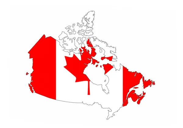 Mapa de la bandera de Canadá —  Fotos de Stock