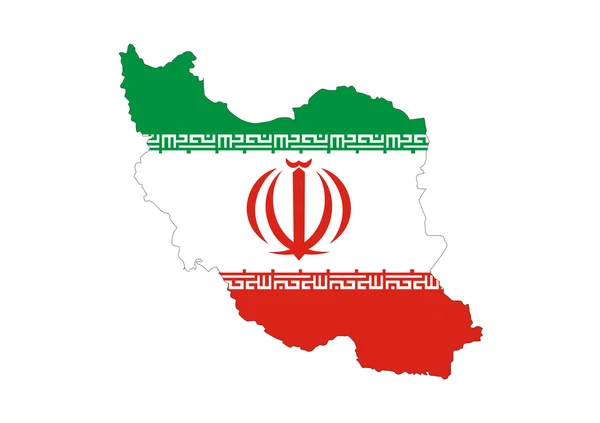 Mappa della bandiera iran — Foto Stock