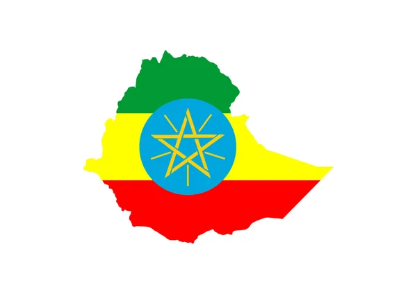 Mappa della bandiera dell'Etiopia — Foto Stock