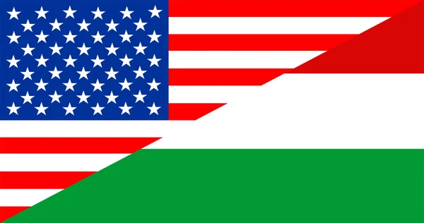 USA Węgry flaga — Zdjęcie stockowe