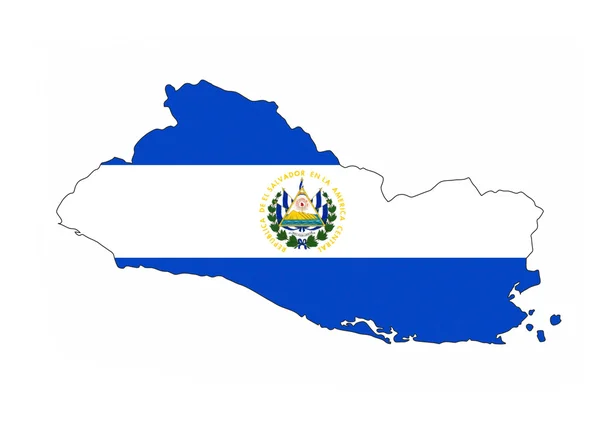 El salvador mapa da bandeira — Fotografia de Stock