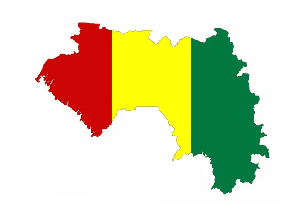 Mapa da bandeira da Guiné — Fotografia de Stock