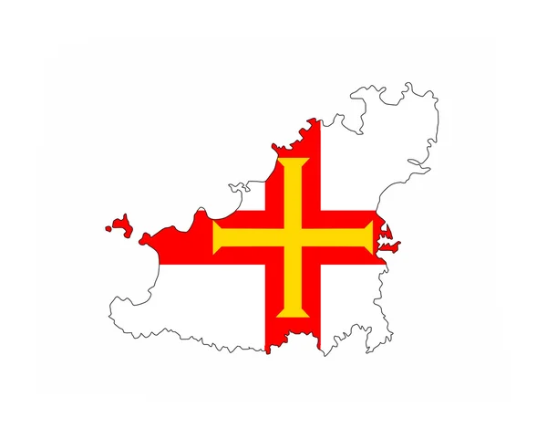 Vlajka Guernsey mapa — Stock fotografie