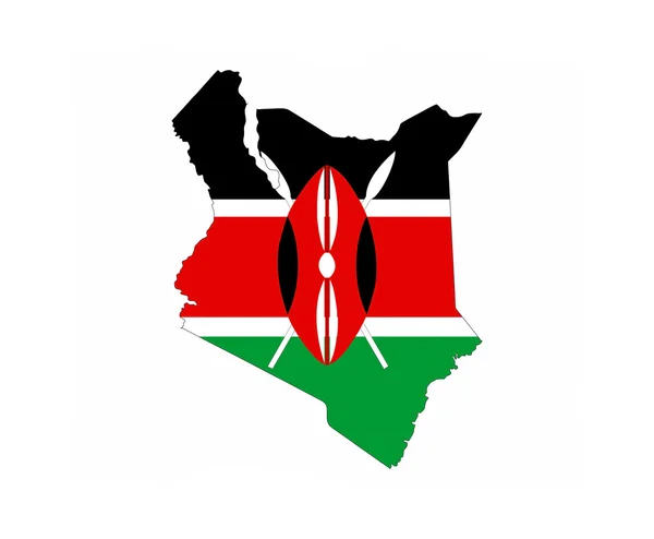 Kenya flag map — Stock Photo, Image