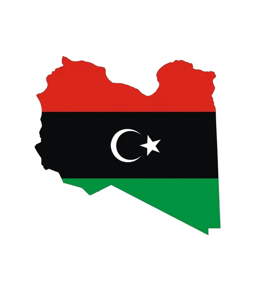利比亚国旗地图 — 图库照片