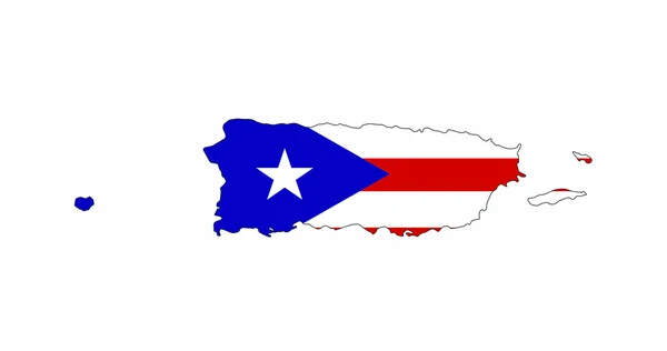 Puerto rico Mapa de la bandera —  Fotos de Stock