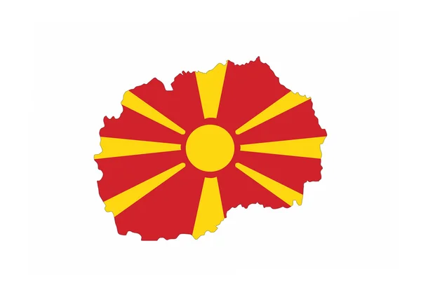 Makedoniens flagga karta — Stockfoto
