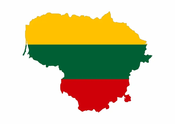 Lithuania flag map — Stock Photo, Image