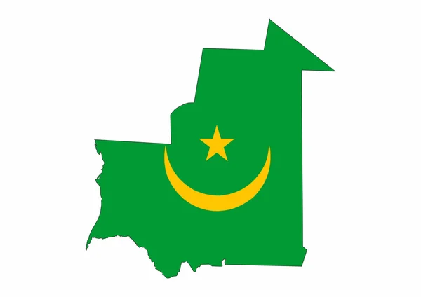 Carte du drapeau de Mauritanie — Photo