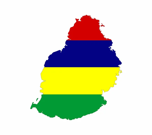 Mauritius mapa da bandeira — Fotografia de Stock
