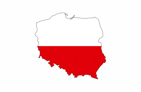 Карта прапор Польщі — стокове фото