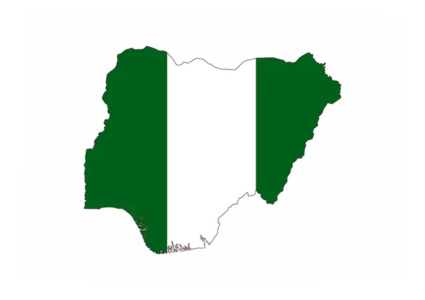 Mapa de la bandera de Nigeria —  Fotos de Stock