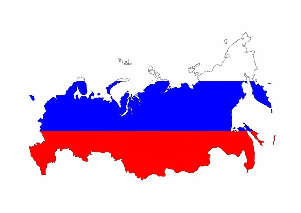 Russia flag map — Stock Photo, Image