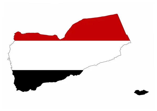 Flaga Jemenu mapa — Zdjęcie stockowe