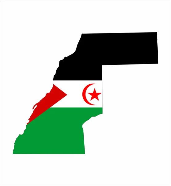 Westsahara Flagge Karte — Stockfoto