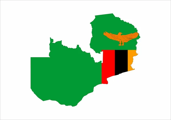 赞比亚国旗地图 — 图库照片