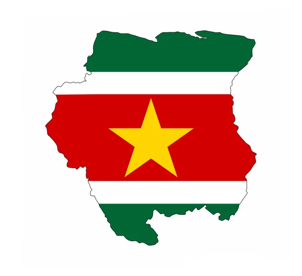 Mapa da bandeira do suriname — Fotografia de Stock