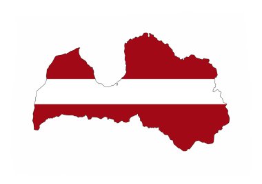 Letonya bayrak harita