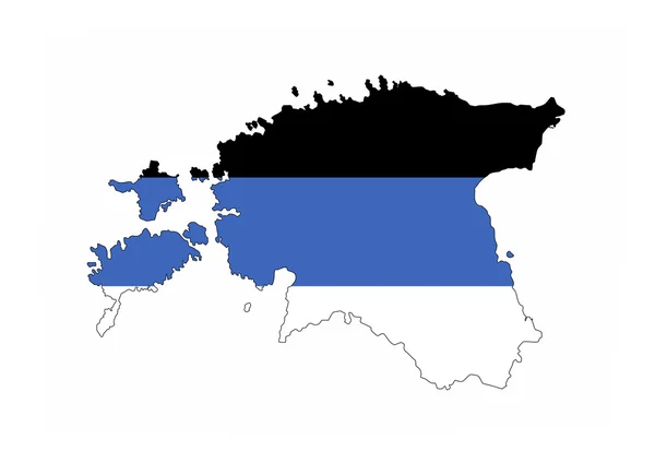 Mapa de bandera de estonia —  Fotos de Stock