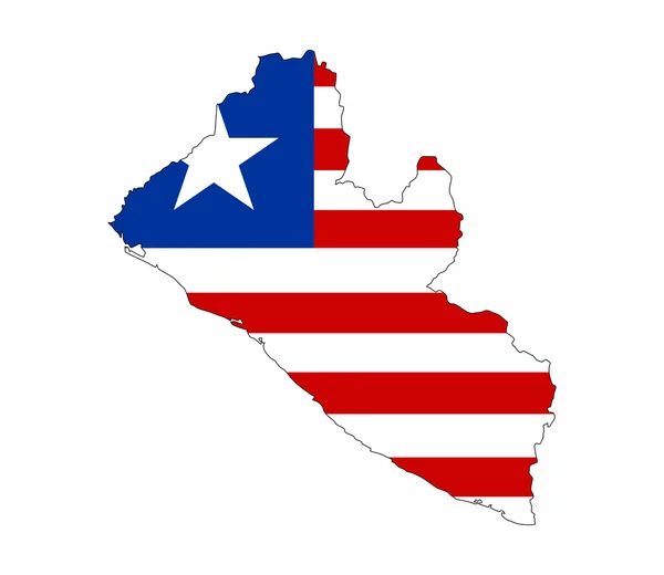 Mappa bandiera liberia — Foto Stock