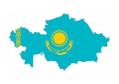 kazakistan bayrağı haritası