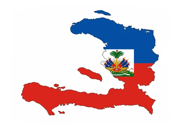 Mapa vlajka Haiti — Stock fotografie