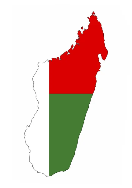 Mapa de bandera de Madagascar —  Fotos de Stock