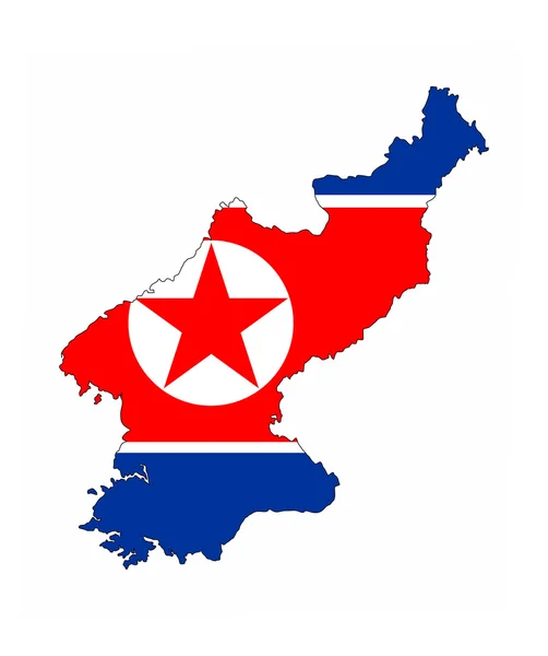 Mapa da bandeira da Coreia do Norte — Fotografia de Stock