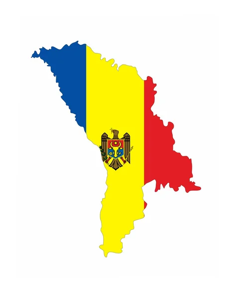 Moldaviens flagga karta — Stockfoto